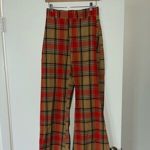 Free People Jules plaid wide legs pants